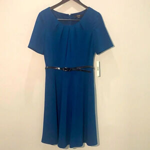 Alex Marie women’s seaport short sleeve knee length belted dress size 12 NWT